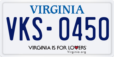 VA license plate VKS0450