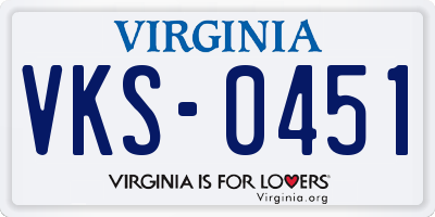 VA license plate VKS0451