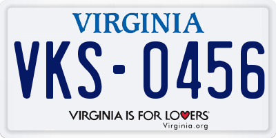 VA license plate VKS0456