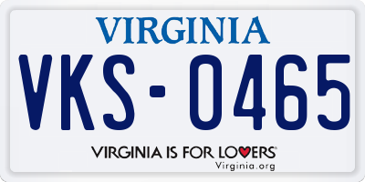 VA license plate VKS0465