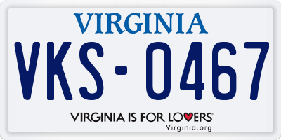 VA license plate VKS0467