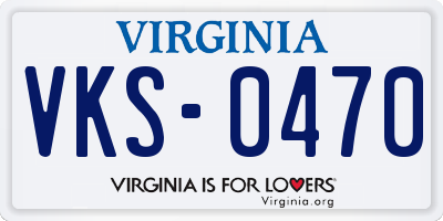 VA license plate VKS0470