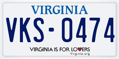 VA license plate VKS0474