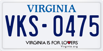 VA license plate VKS0475
