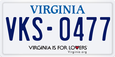 VA license plate VKS0477