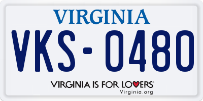 VA license plate VKS0480