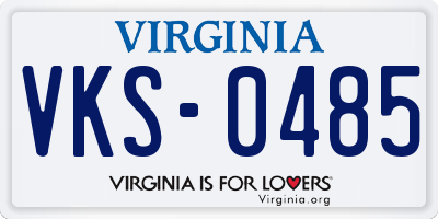 VA license plate VKS0485