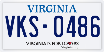 VA license plate VKS0486