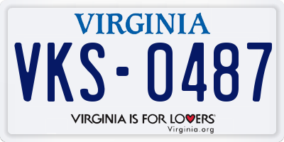 VA license plate VKS0487