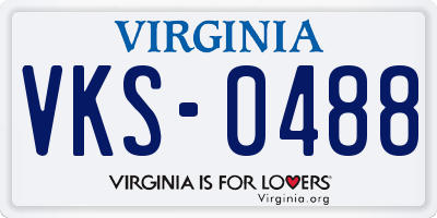 VA license plate VKS0488
