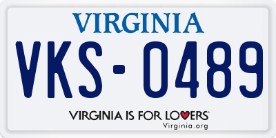 VA license plate VKS0489