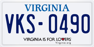 VA license plate VKS0490