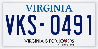 VA license plate VKS0491