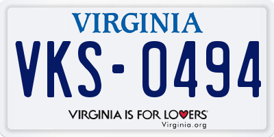 VA license plate VKS0494
