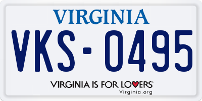 VA license plate VKS0495