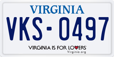 VA license plate VKS0497