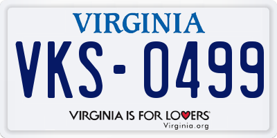 VA license plate VKS0499