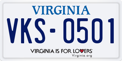VA license plate VKS0501