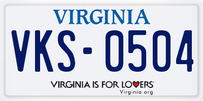 VA license plate VKS0504