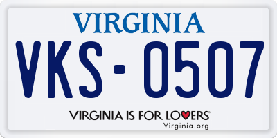 VA license plate VKS0507