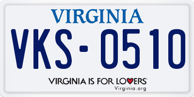 VA license plate VKS0510
