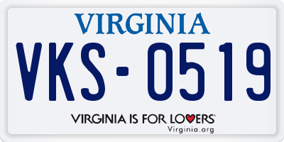 VA license plate VKS0519