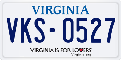 VA license plate VKS0527