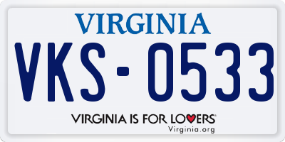 VA license plate VKS0533