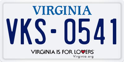 VA license plate VKS0541