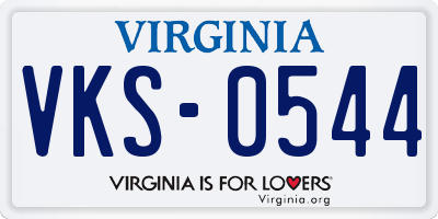 VA license plate VKS0544
