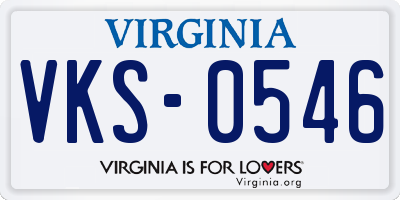 VA license plate VKS0546