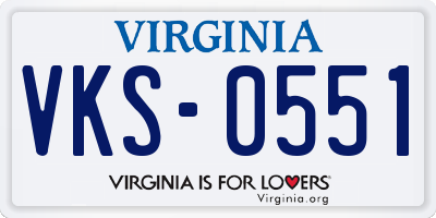 VA license plate VKS0551