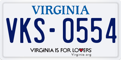 VA license plate VKS0554