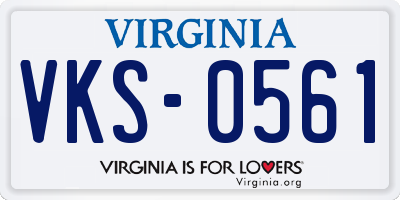 VA license plate VKS0561
