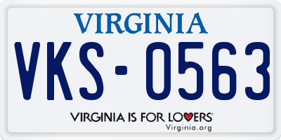 VA license plate VKS0563