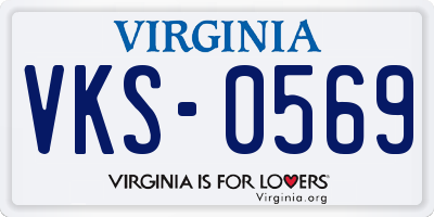 VA license plate VKS0569