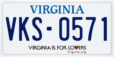 VA license plate VKS0571
