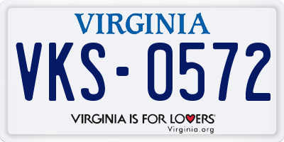 VA license plate VKS0572