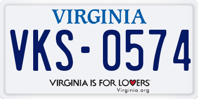 VA license plate VKS0574