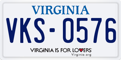 VA license plate VKS0576