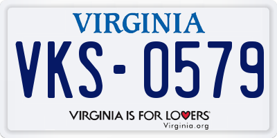 VA license plate VKS0579