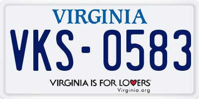 VA license plate VKS0583
