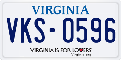 VA license plate VKS0596