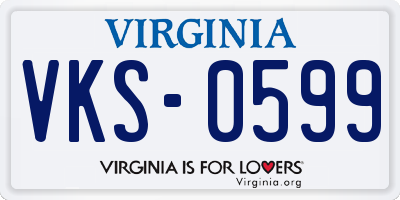 VA license plate VKS0599