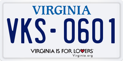 VA license plate VKS0601