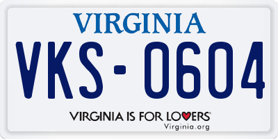VA license plate VKS0604
