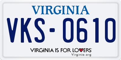 VA license plate VKS0610