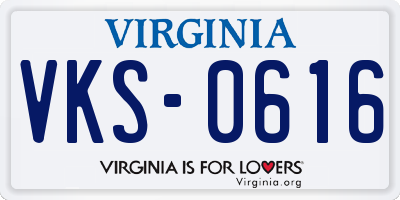 VA license plate VKS0616
