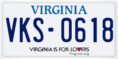 VA license plate VKS0618