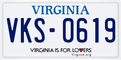 VA license plate VKS0619